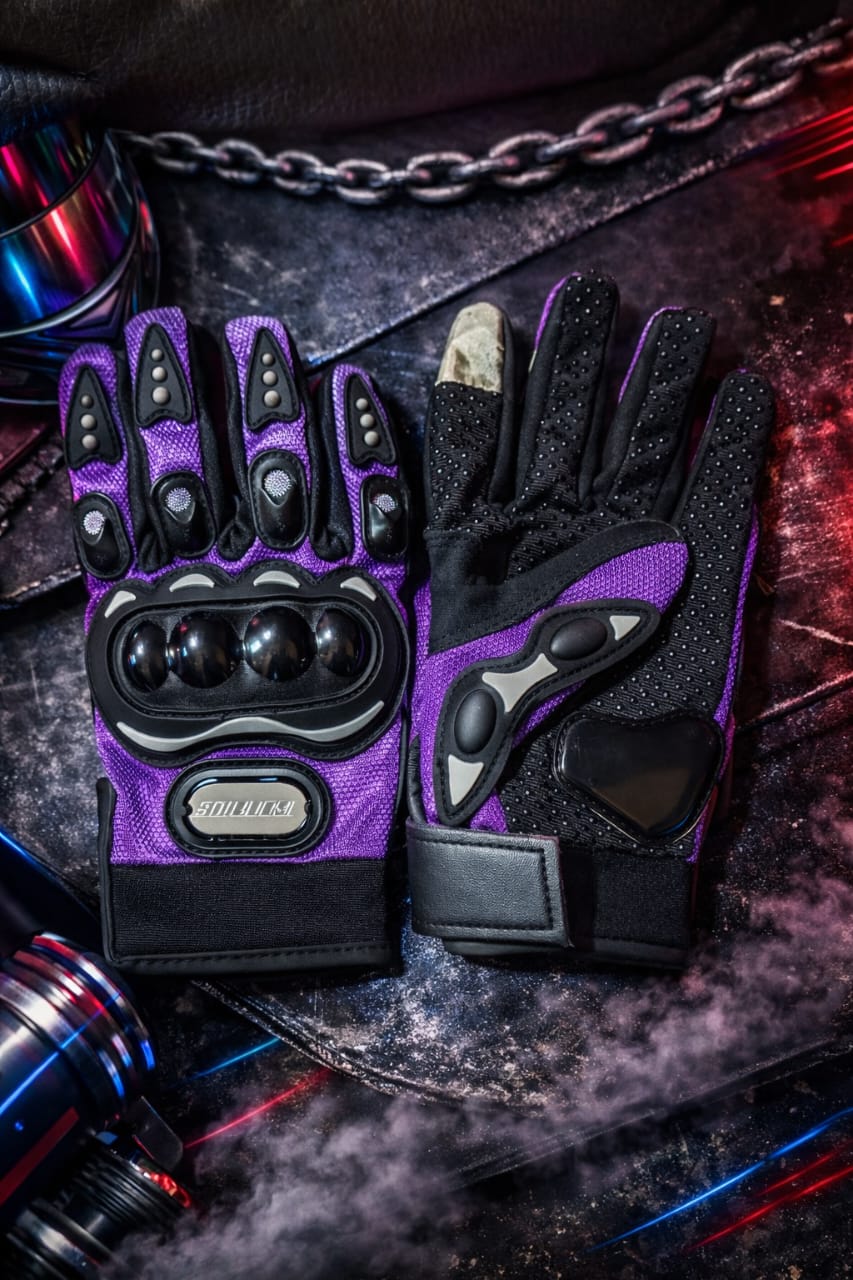 GUANTES MORADOS NEON